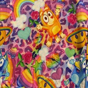 NWT Little Snuggles Bright Bluey PJ Pajama Jogger Style Pants Bamboo Mama 2X